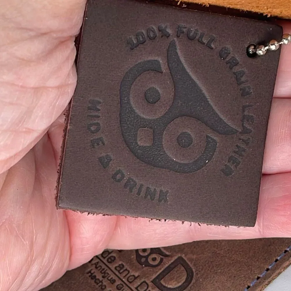 Hide & Drink genuine leather zippered wallet change -card case -folded bills.